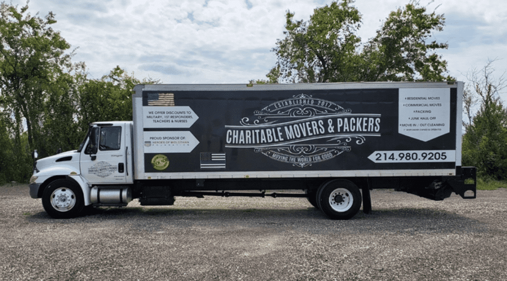 charitable movers and packers van
